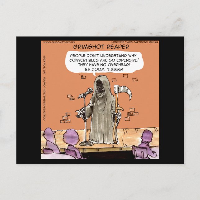 Grimshot Reaper Grim Reaper Standup Comic Funny Postcard (Front)