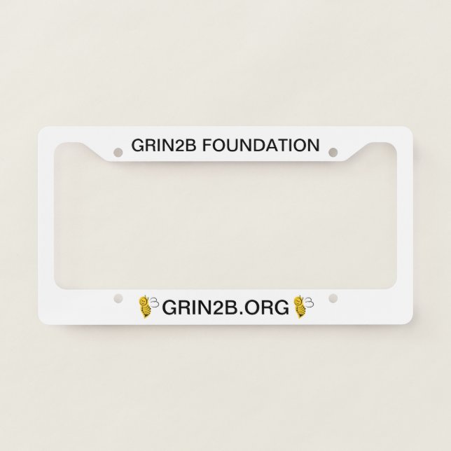GRIN2B Foundation License Plates Plate Frame (Front)