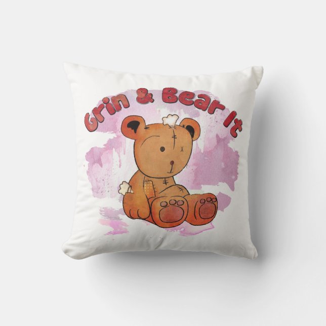 grin and bear it throw pillow (Front)