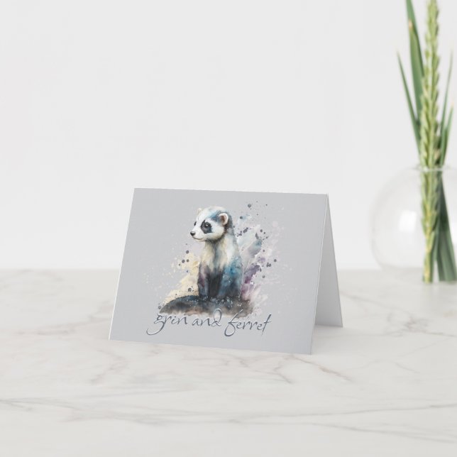 Grin and Ferret Pun Card (Front)