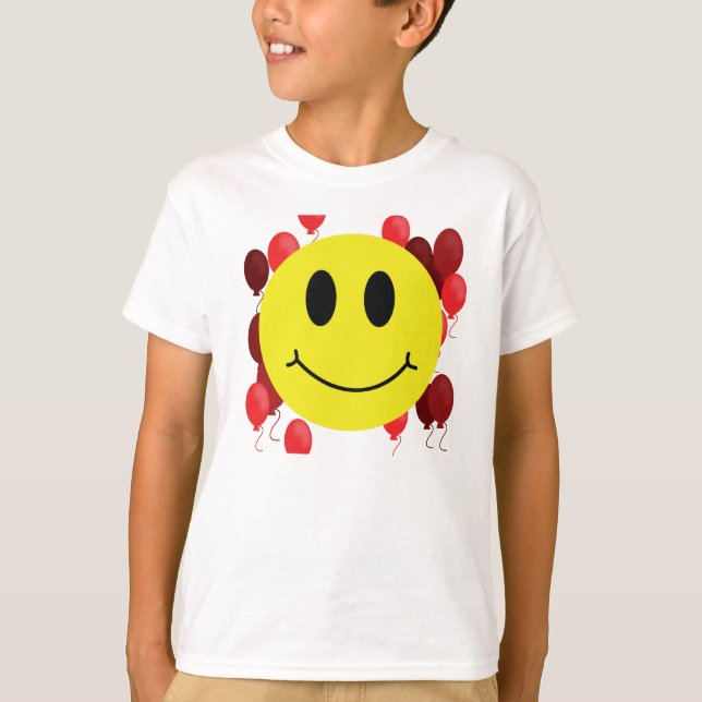 Grin Face with Red Balloons T-Shirt (Front)