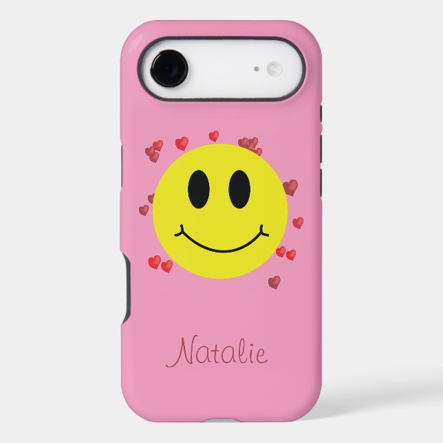 Grin Face with Red Hearts Case-Mate iPhone Case (Back)