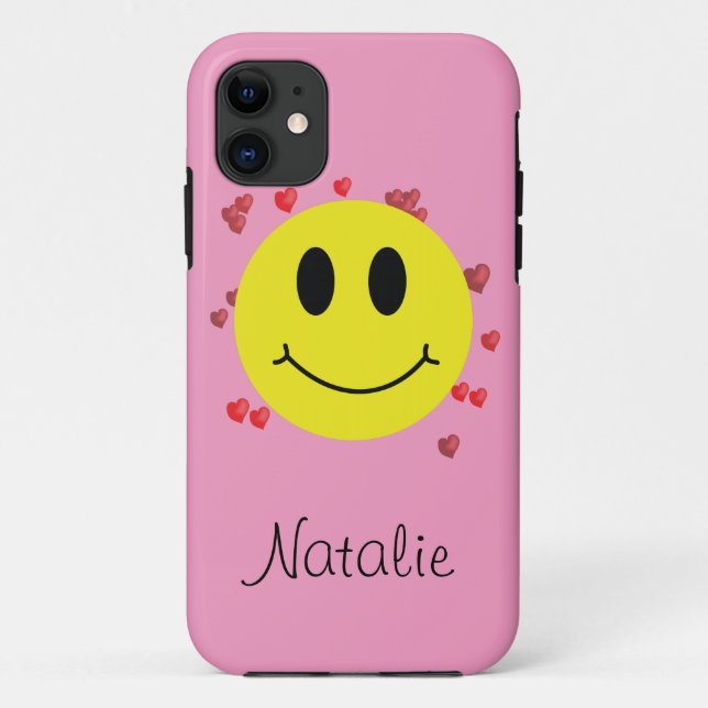 Grin Face with Red Hearts Case-Mate iPhone Case (Back)