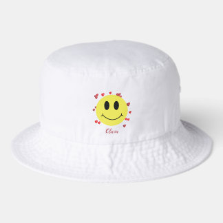 Grin Face with Red Hearts Personalized     Bucket Hat