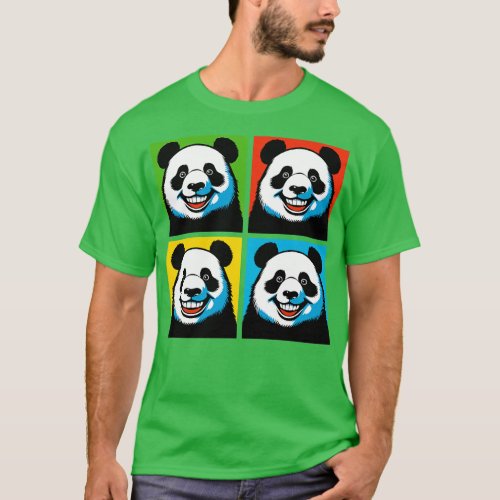 Grin Panda Funny Panda Art T_Shirt