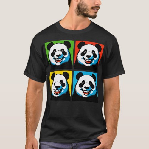Grin Panda Funny Panda Art T_Shirt