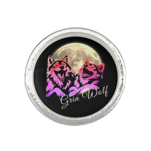 Grin Wolf logo Round Ring
