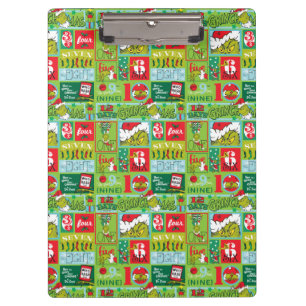 Grinch 12 Days of Grinchmas Pattern Clipboard