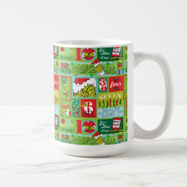 Grinch | 12 Days of Grinchmas Pattern Coffee Mug (Right)