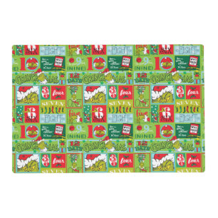 Grinch   12 Days of Grinchmas Pattern Placemat