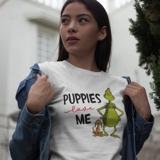 Grinch and Max | Puppies Love Me T-Shirt (Creator Uploaded)