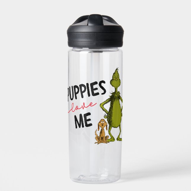Grinch and Max | Puppies Love Me Water Bottle (Front)