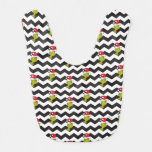 Grinch | Black &amp; White Holiday Chevron Pattern Baby Bib