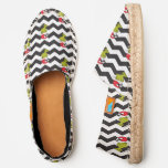Grinch | Black &amp; White Holiday Chevron Pattern Espadrilles
