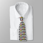 Grinch | Black &amp; White Holiday Chevron Pattern Neck Tie