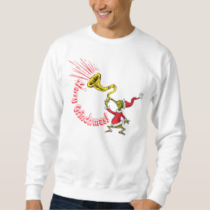 Grinch Blowing the Merry Grinchmas Horn Sweatshirt