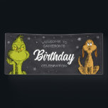 Grinch Chalkboard Birthday Banner<br><div class="desc">Check out this fun Dr. Seuss Grinch chalkboard birthday banner. Personalize with photo and name.</div>