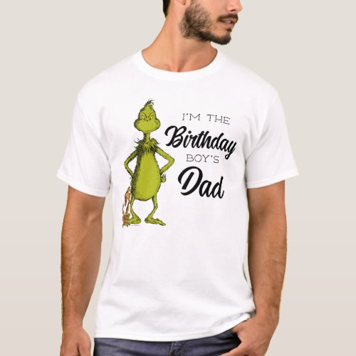 Grinch Chalkboard Birthday Boys Dad T_Shirt