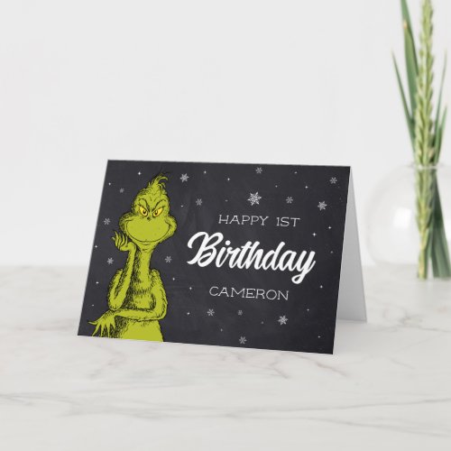 Grinch Chalkboard Birthday Card