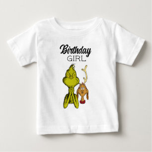 Grinch Chalkboard Birthday Girl Baby T-Shirt