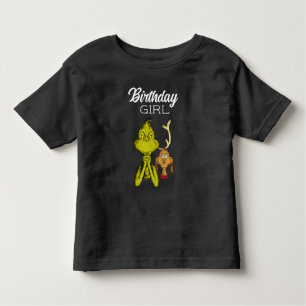 Grinch Chalkboard Birthday Girl Toddler T-shirt