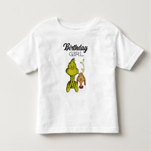 Grinch Chalkboard Birthday Girl Toddler T-shirt