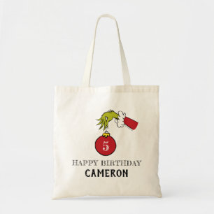 Grinch Chalkboard Birthday Tote Bag