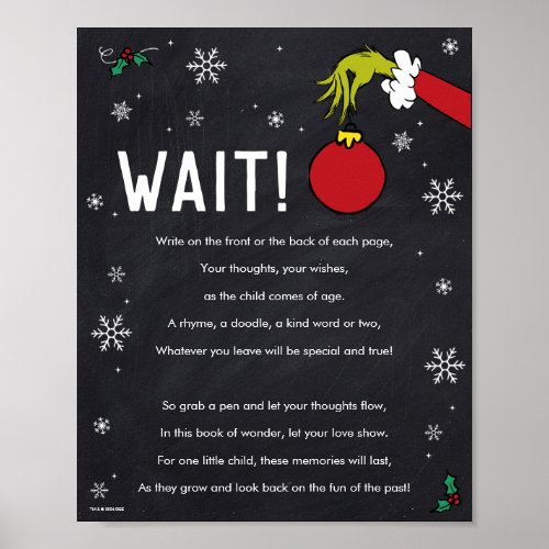 Grinch Chalkboard Guest Book Party Sign