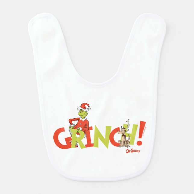 Grinch! Character Logo Graphic Baby Bib (Front)