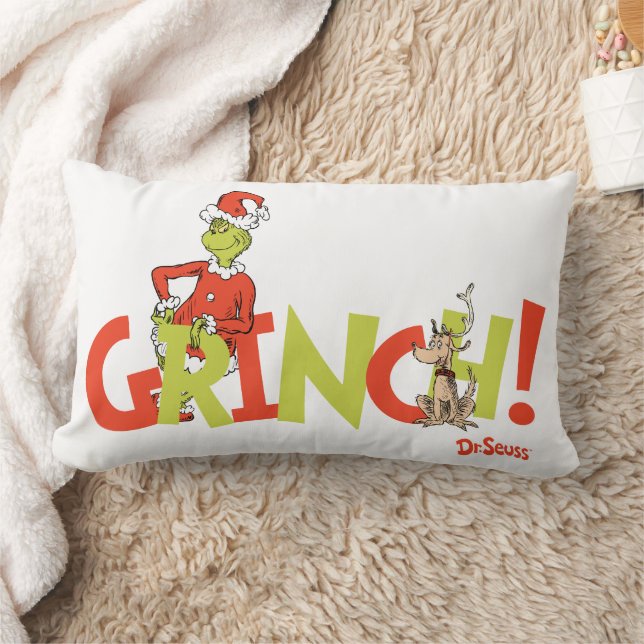 Grinch! Character Logo Graphic Lumbar Pillow (Blanket)