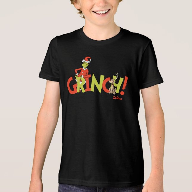 Grinch! Character Logo Graphic Tri-Blend Shirt (Front)