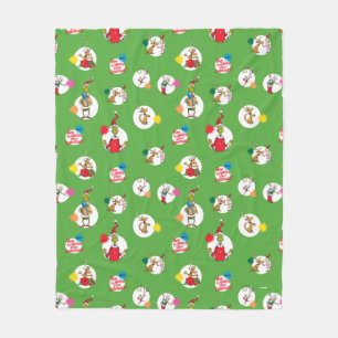 Grinch Christmas Dot Pattern Fleece Blanket