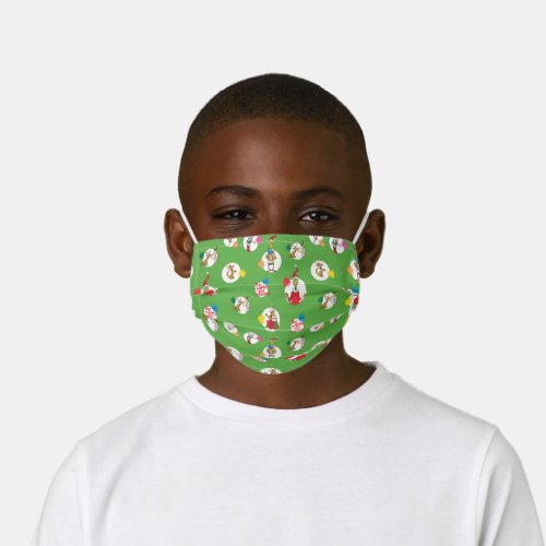 Grinch  Christmas Dot Pattern Kids Cloth Face Mask