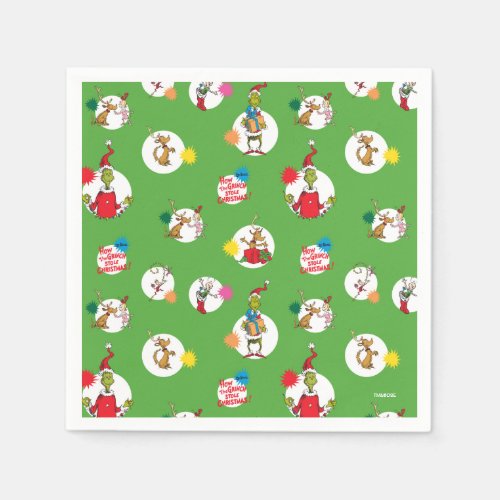 Grinch  Christmas Dot Pattern Napkins