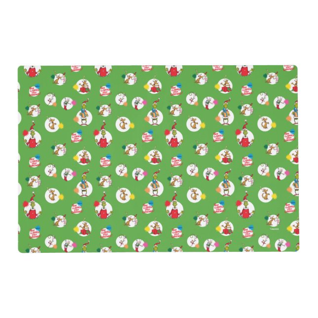 Grinch | Christmas Dot Pattern Placemat (Front)