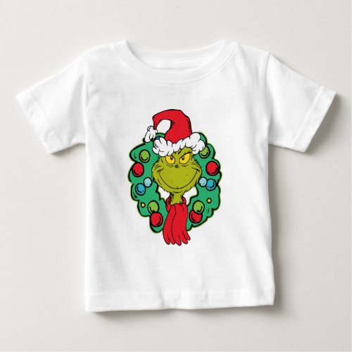 Grinch  Christmas Holiday Wreath Baby T_Shirt