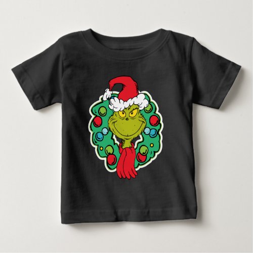 Grinch  Christmas Holiday Wreath Baby T_Shirt