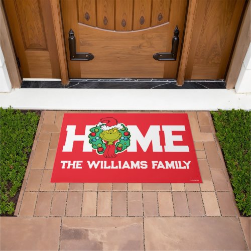 Grinch  Christmas Holiday Wreath Doormat