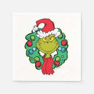 Grinch Christmas Holiday Wreath Napkins