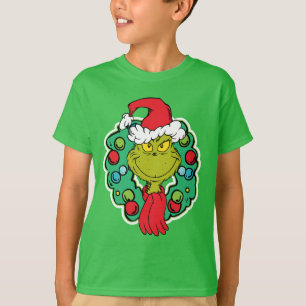 Grinch   Christmas Holiday Wreath T-Shirt