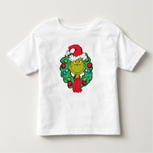 Grinch  Christmas Holiday Wreath Toddler T_shirt