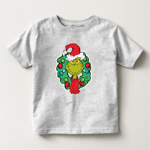 Grinch  Christmas Holiday Wreath Toddler T_shirt