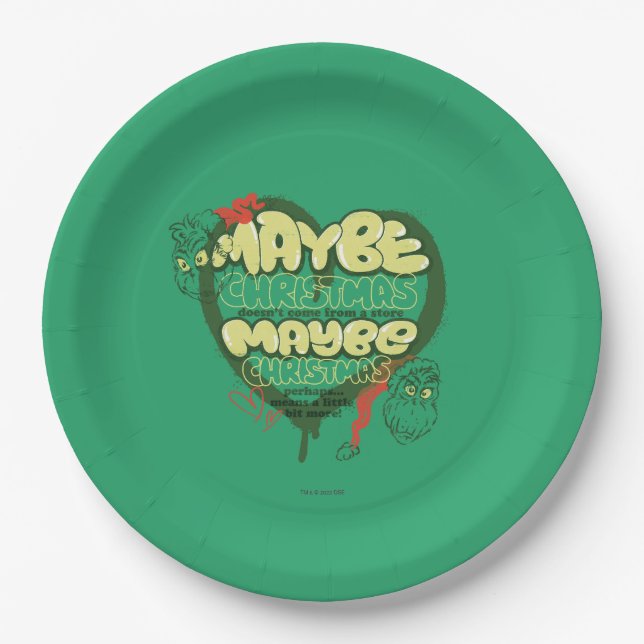 Grinch | Christmas Quote Paper Plates (Front)