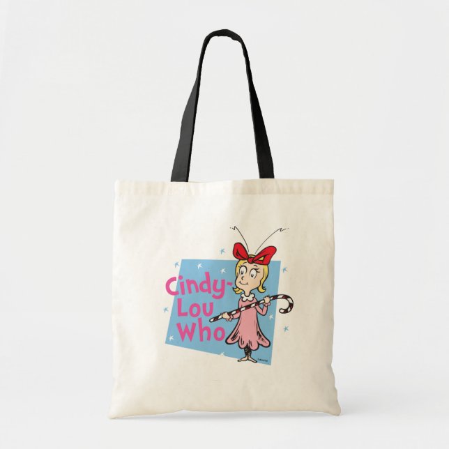 Grinch | Cindy-Lou Who - Candy Cane Tote Bag (Front)