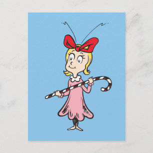 Grinch Cindy-Lou Who - Holding Candy Cane Postcard