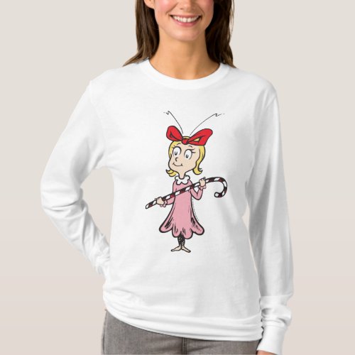 Grinch  Cindy_Lou Who _ Holding Candy Cane T_Shirt