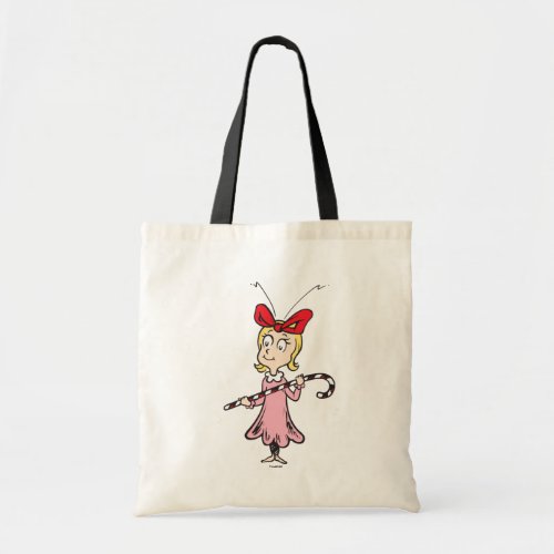 Grinch  Cindy_Lou Who _ Holding Candy Cane Tote Bag