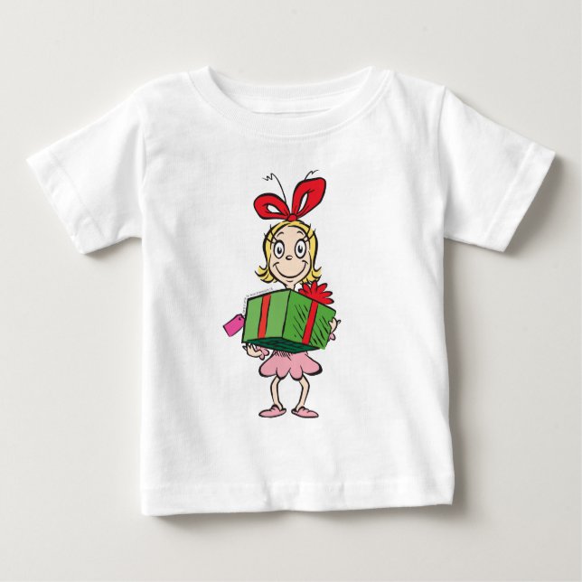 Grinch | Cindy-Lou Who - Holding Present Baby T-Shirt (Front)