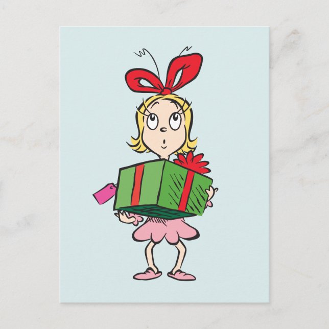 Grinch | Cindy-Lou Who - Holding Present Postcard (Front)