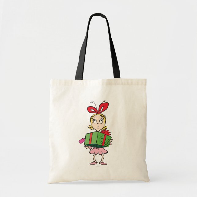 Grinch | Cindy-Lou Who - Holding Present Tote Bag (Front)